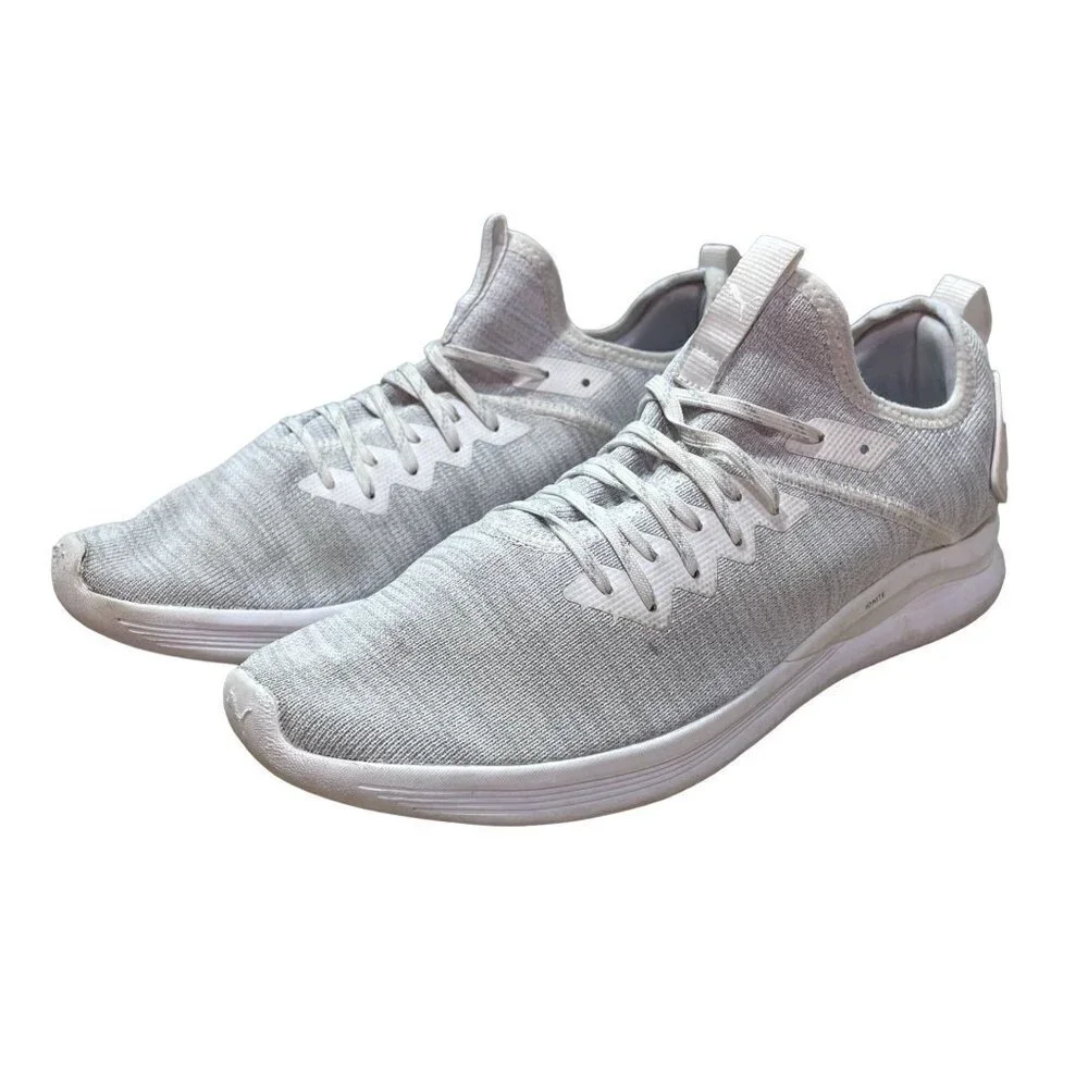 Puma Men's Sneaker Training Shoe Mesh Lace-UP Grey White Size 11